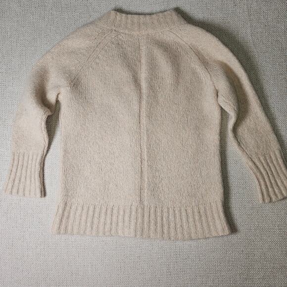 Madewell Alpaca Wool Cream Cardigan with Big Buttons Ribbed Cuffs and Hem XS - Picture 7 of 9